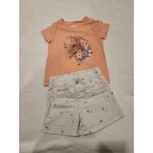 Oshkosh Girls Tee & Shorts Set Sz 4